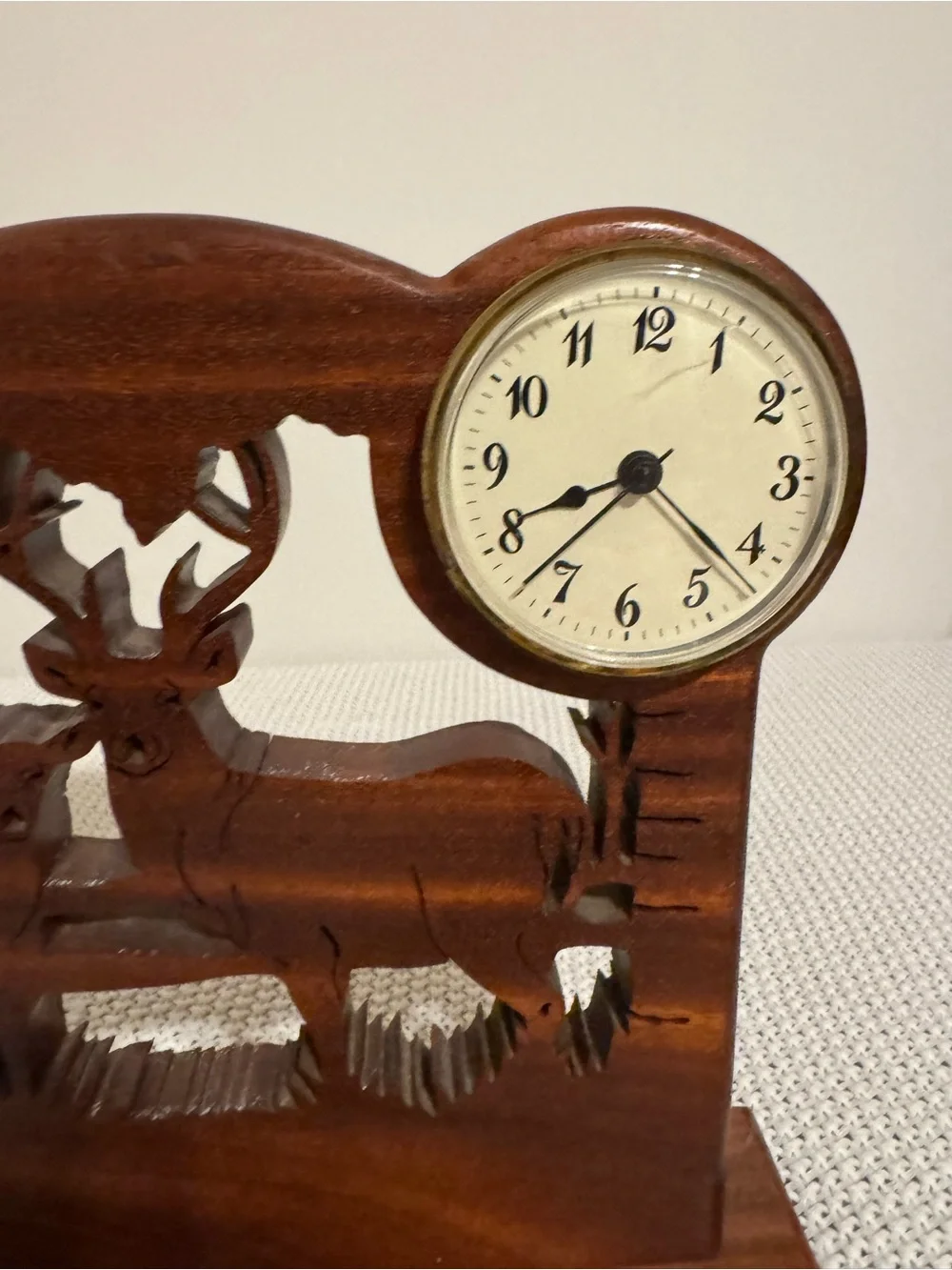 Woodland Deer Mantel Clock - Brown